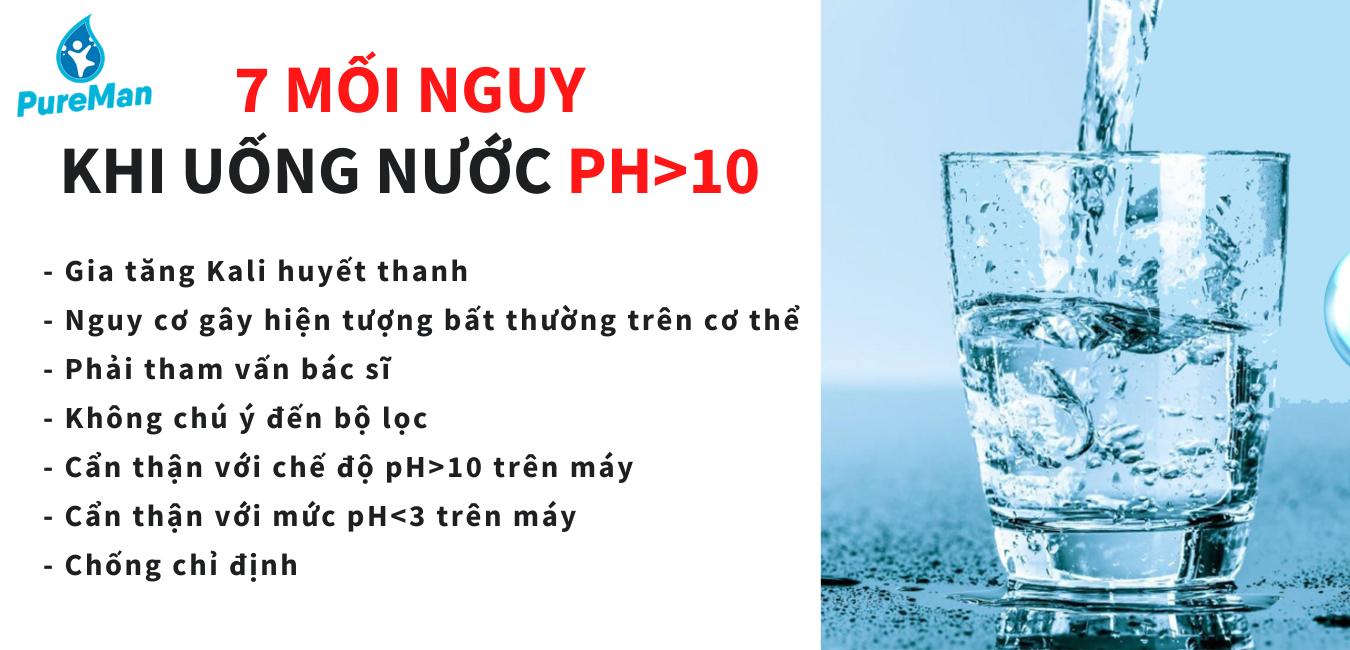 7 mối nguy hại khi uống nước ion kiềm pH>10