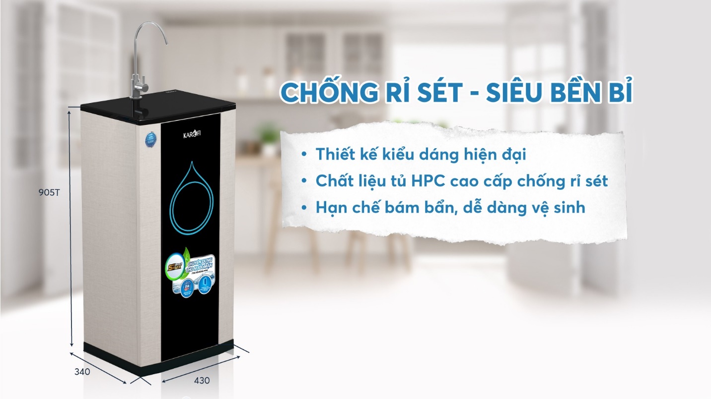 Máy lọc nước Karofi – dạng tủ đứng thiết kế hiện đại, sang trọng