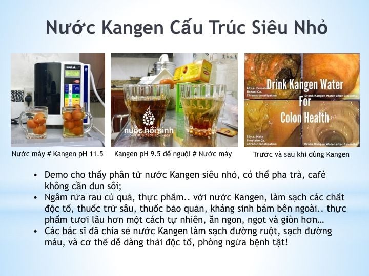 Công dụng của nước Kangen cấu trúc siêu nhỏ