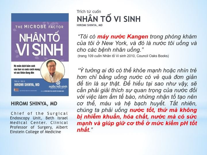 Các chuyên gia nói về nước Kangen