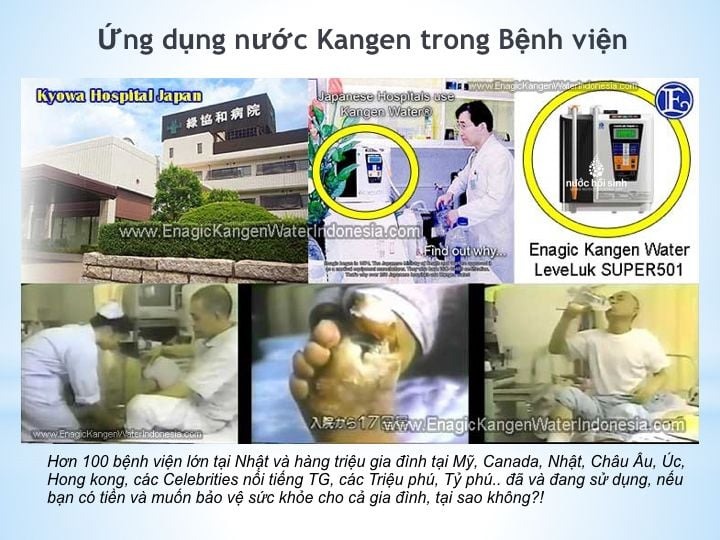 Nước ion kiềm dùng trong bệnh viện, hỗ trợ điều trị y khoa