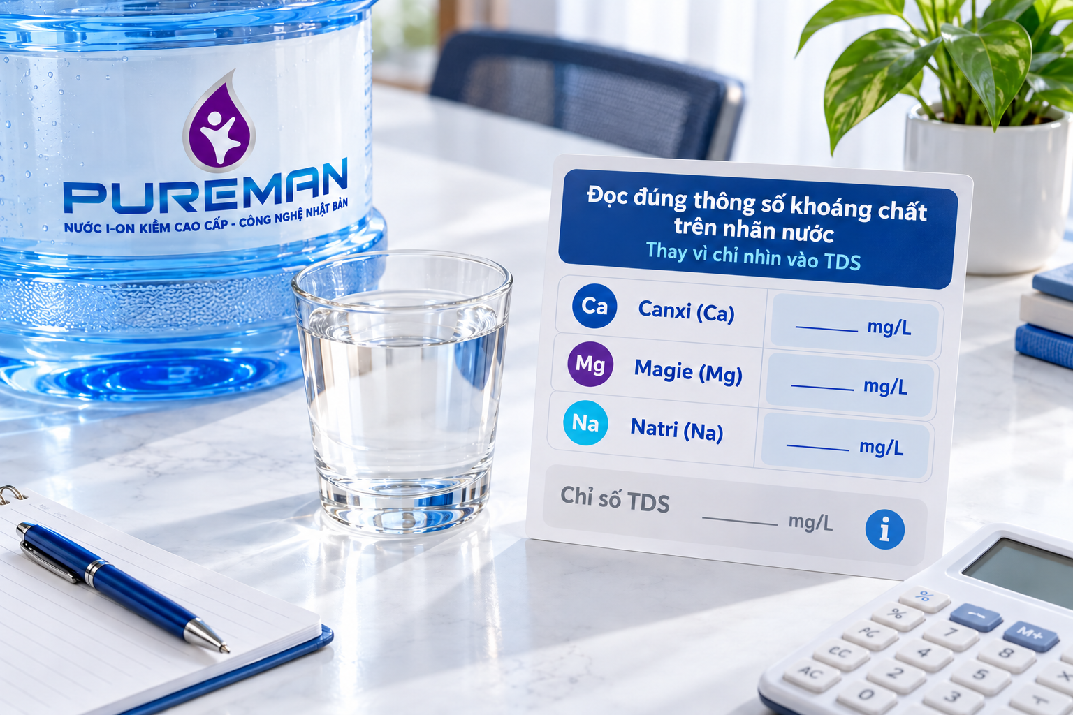 PureMan hướng dẫn đọc hàm lượng khoáng chất trên nhãn nước